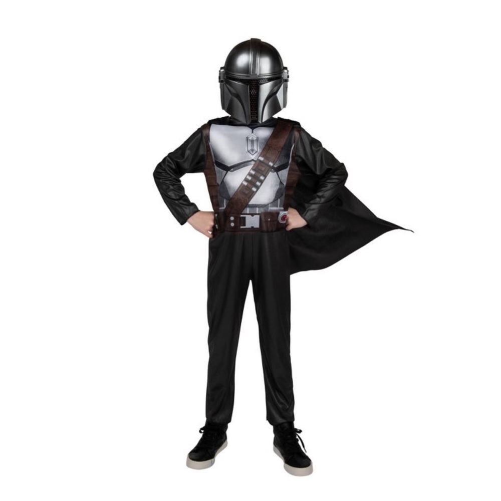NWT Star Wars The Mandalorian Halloween Costume Jumpsuit, Cape & Mask Sz M (8)